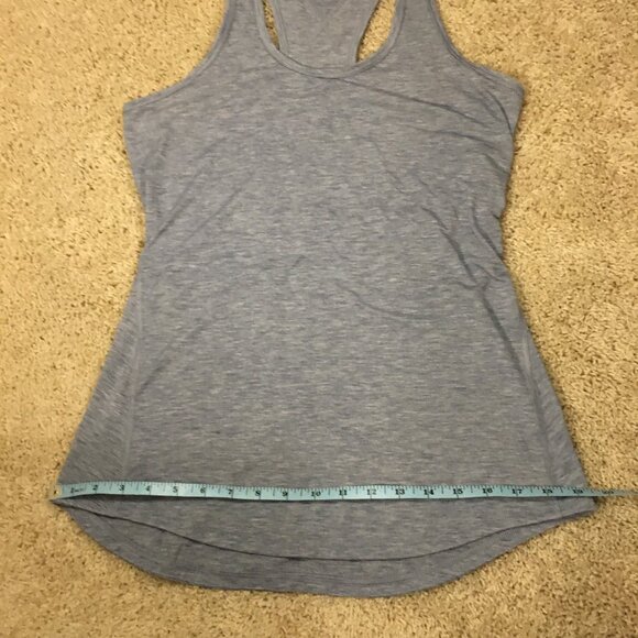 Lucy Grey Blue Heathered Racer Back Tank Top - Picture 12 of 13